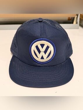 Vintage Volkswagen Snap Back Hat 80s Basic Logo Trucker